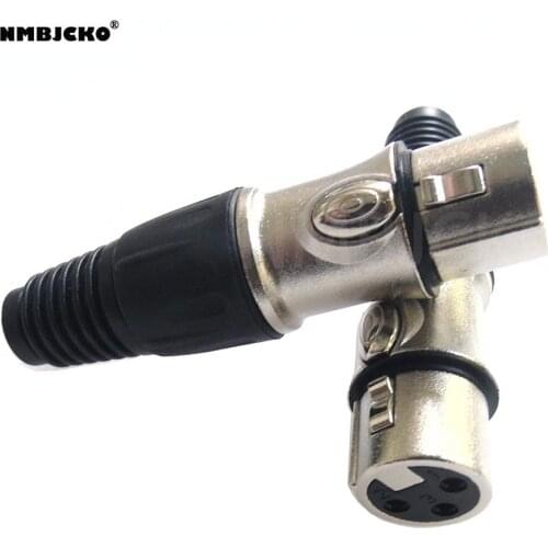 High quality new 20pcs/lot 3 Pin Pole XLR Female Audio Cable Connector Mic Microphone Silver