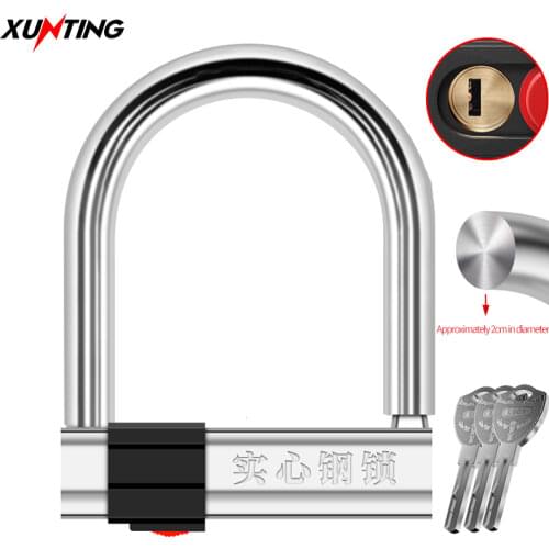 Xunting Bicycle Motorcycle Battery Car Lock Mountain Bike Anti-Theft Anti Hydraulic Shear U-lock Bike Electric Vehicles U-Lock