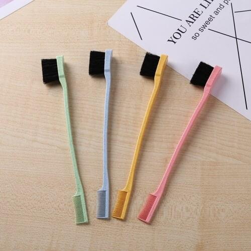 1PC Multicolor Double Sided Edge Control Hair Comb Hair Styling Eyebrow Combing Hair Barber Brush Hairdressing Beauty Tools