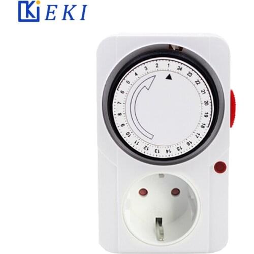 24 Hour Cyclic Timer Switch Kitchen Timer Outlet Loop Universal Timing Socket Mechanical Timer 230V 3500W 16A EU Plug Germany