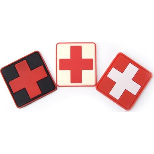 3D PVC Velcro Armband Red Cross Medical Rescue Morale Badge Wholesale