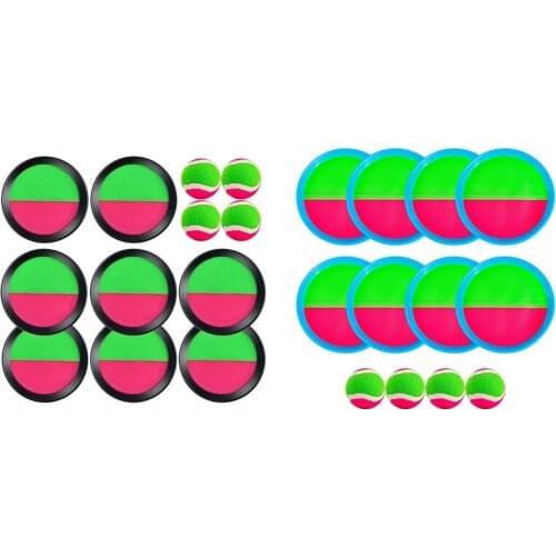 TOY Paddle Toss And Catch Ball Set Toss Paddle Ball Game With 4 Sticky Balls 8 Paddles For Outdoor Games Gift