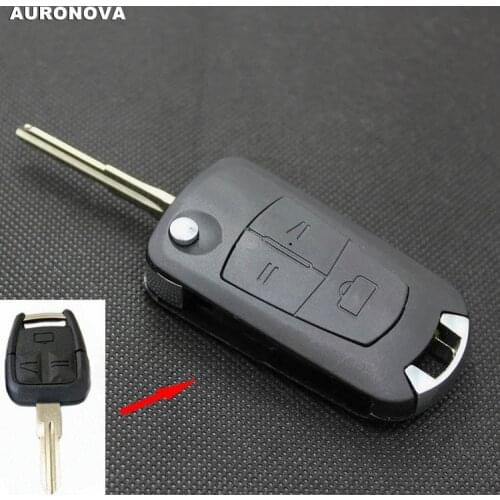 AURONOVA New Upgrade Folding Key Shell for Opel Vectra 3 Buttons Replace Car Key Shell Case Left Groove Blade
