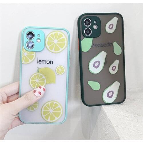 Summer Lemon Watermelon Avocado Case For iPhone 11 12 Pro Max 12 Mini 7 8 Plus X XR XS Max SE 2020 Matte Shockproof Back Cover