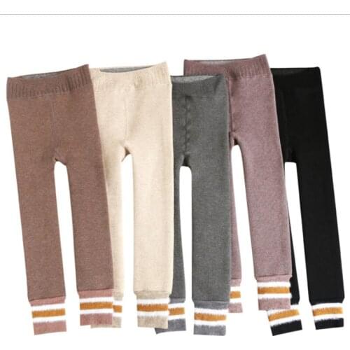 Kids Girl Winter Pantyhose Toddler Child Cotton Thick Warm Stripe Velvet Pants Teens Princess Leggings Trousers Baby Accessories