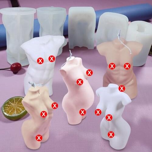 1PC 3D Art Body Candle Mold Fashion Scented Candle Silicone Crystal Resin Molds Perfume Candle Making Wax Mould Desk Ornament