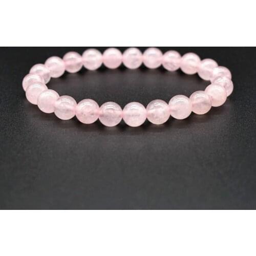 Natural Pink Crystal 8mm Stretch Bracelet Ladies Bracelet Elegant Ladies Jewelry