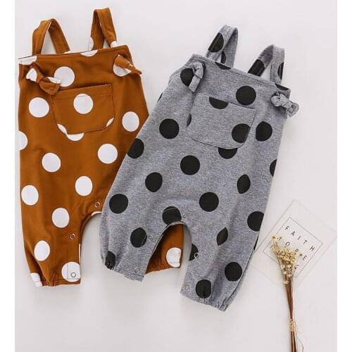 2019 New Arrival Cotton Toddler Bib Overalls Polka Dot Printed Baby Boy Girl Bib Pants Spring Autumn Casual Infant Boys Trousers