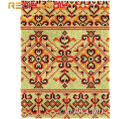 Latch Hook Rug Geometric Pattern M Plush Wall Tapestry Kits DIY Carpet Rug Chunky Yarn Arts Crochet Floor Mat Home Decor 61*81cm