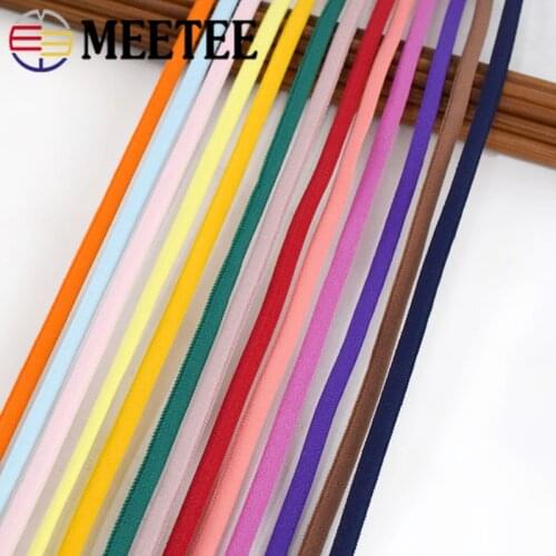 Meetee 23/50Y 5mm Polyamide Rope Oil Core Elastic Band Lace Ribbon DIY Hair Ring Ear Strap Elastic rope Decor Accessory BD393