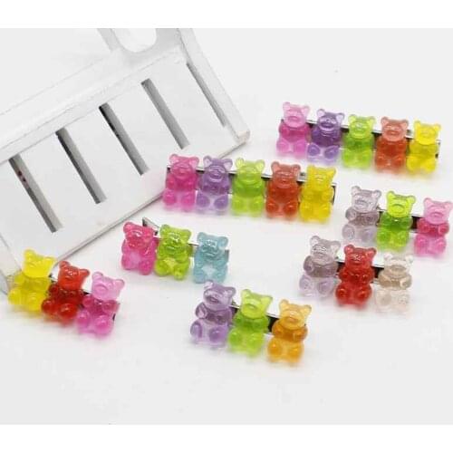 Ins cute candy-colored bear hair clips, daily hair accessories for women and little girls, party hair clip gifts