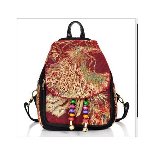 Fashion National Embroidery Women Shopping backpacks!Nice Animal Embroidered Lady Cover backrack New All-match Canvas Backruck