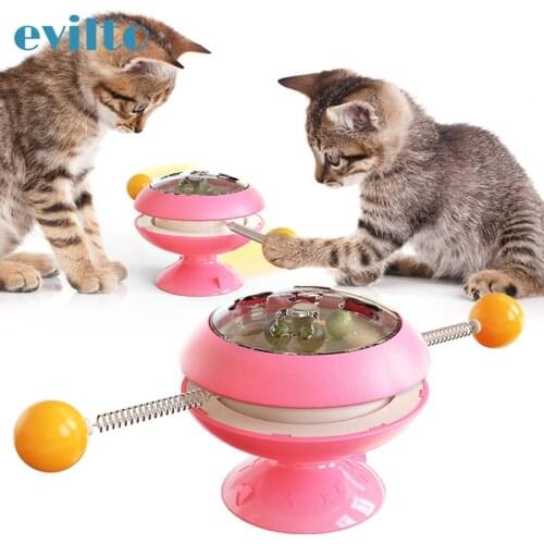 New Rotatable Cat Toys With Catnip Interactive Training Toys for Cat Turntable Amusing Cats Accessories Pet Supplies