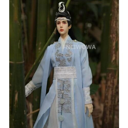 1/6 BJD Figure Doll Clothes The Untamed Lan Wangji Wang Yibo Blue Set Custom Made Male Chinese Costume Highend Art Collection