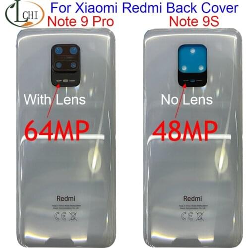 Original For Xiaomi Redmi note 9 pro Battery Cover Back Glass Panel Rear 9Pro Housing case For Redmi note 9s Back battery Cover