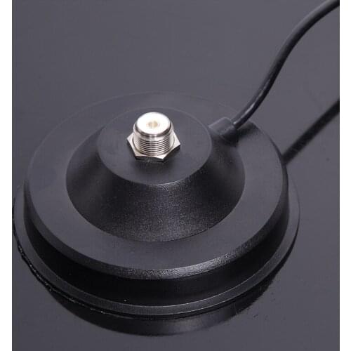 Authentic Magnetic Mount (base dia:11.5CM) 5M Coaxial Cable for Mobile Radio Car Raio Vehicle Radio Antenna (Black)