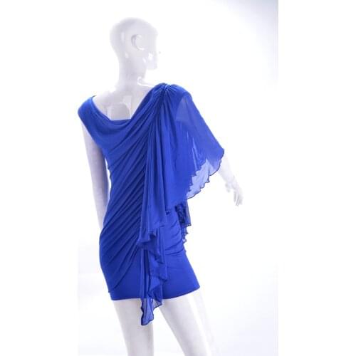 Latin dance large floating gauze sleeve skirt dress W11020 tapered dress hem Latin performance practice