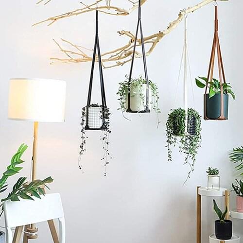 Hanging Basket Flowerpot Plant Holder Macrame Plant Hanger Indoor Wall Hanging Planter Plant Holder Basket Indoor Corridor Decor