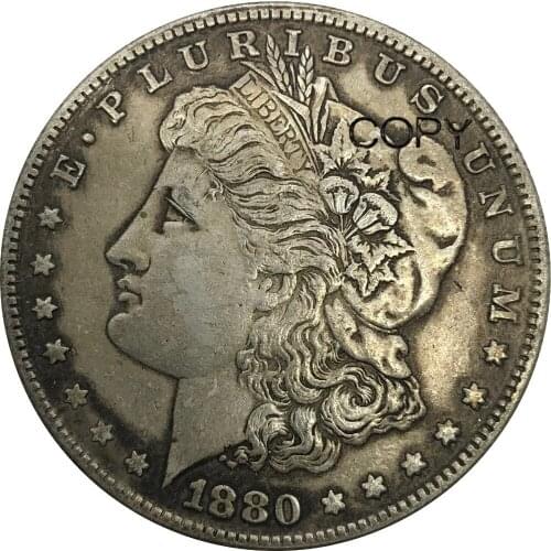 Untied States of America 1 One Dollar 1880 s Morgan Dollar Cupronickel Silver Plated Copy Coins