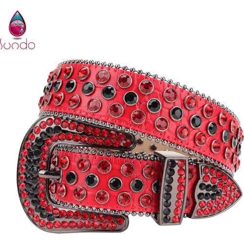 Western Rhinestone Studded Belt Cowboy Cowgirl Diamond Gold Belt Buckles Jeans Shining Crystal Belt For Women Men Ceinture Femme