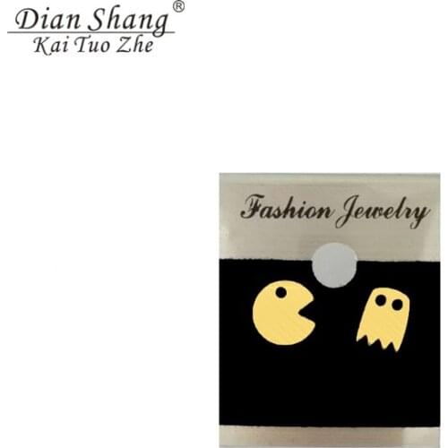 Wholesale 10pairs Mini Pacman Stud Earring For Women Bff Funny Jewelry Stainless Steel Gold SIlver Color Binco Boucle d'oreille