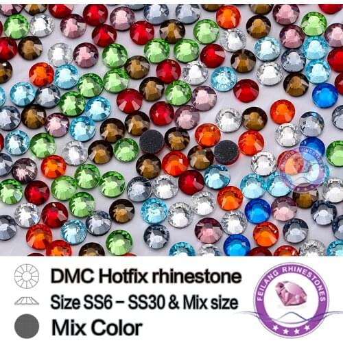 Mix Color Size Stone Crystal Hotfix Rhinestones For Garment Flatback Glass Rhinestone Wedding Dress Sewing Iron On Decoration