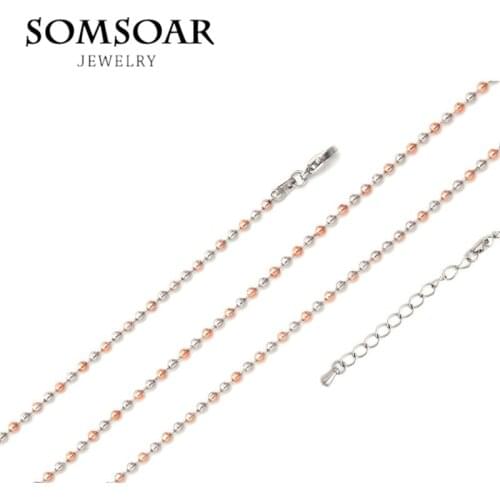 Somsoar Jewelry Stainless Steel 80cm Two Tone Alegre Faceted Ball Chain for My Coin Holder Pendant Necklace Jewelry 10pcs/lot