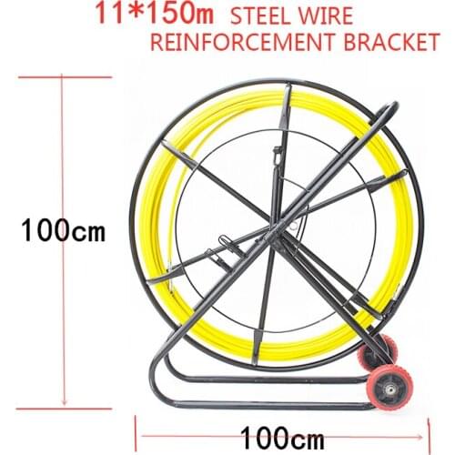 FRP Cable Threader 11*150m Plus Steel Wire Reinforcement Bracket Serpentine Rod Conduit Pull Rod Dark Pipe Electrician Lead Tool