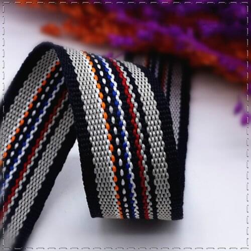 High quality Deep blue nylon ribbons Width 20mm national wind embroidery handmade DIY bags clothing accessories ribbons 1metres