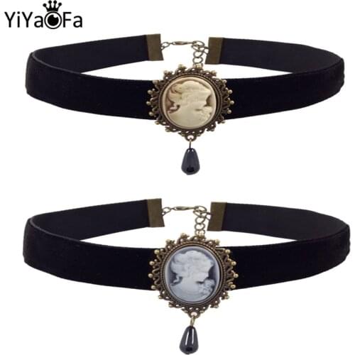 YiYaoFa 2 PCS a Set Choker Necklace Black Velvet Strip Woman Collar Jewelry Women Neck Accessories Chokers Collar Necklace