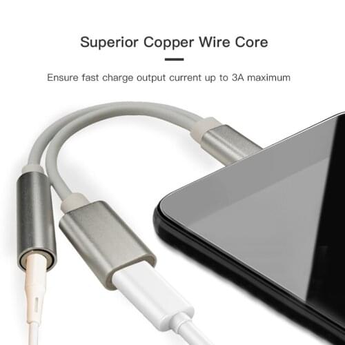 2 In 1 Type C To 3.5mm Jack Earphone Charging Cable Converter USB 3.0 To Type C OTG Adapter For MacbookPro Xiaomi Huawei Type-C