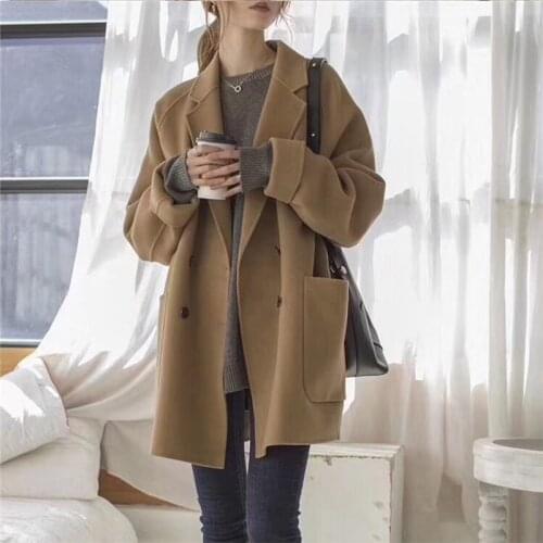 KMETRAM Autumn Winter Jacket Women Fashion Woolen Coat Female Jacket Streetwear Blazer Women Clothes 2020 Manteau Femme 8195