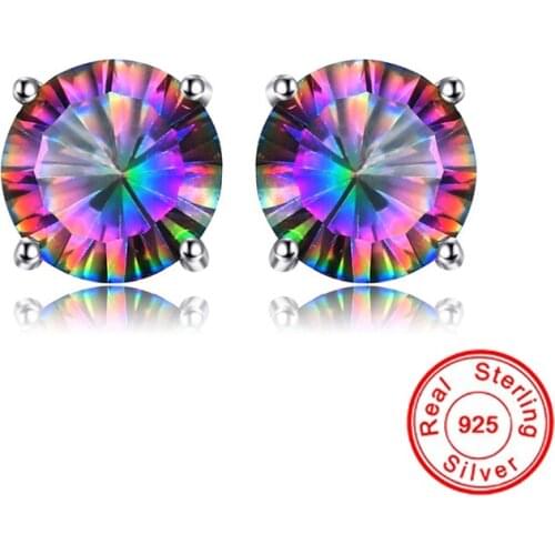 New 2.08 Ct Colorful Zircon Diamond Earrings For Women 925 Sterling Silver Color Gemstone AAA Zircon Earring Fine Jewelry