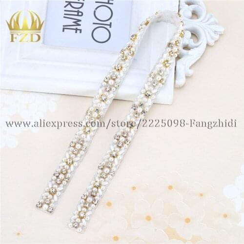 10yards) Wholesale Hotfix Clear Crystal Sewing on Beaded rhinestone chain trim for Wedding Dress belts