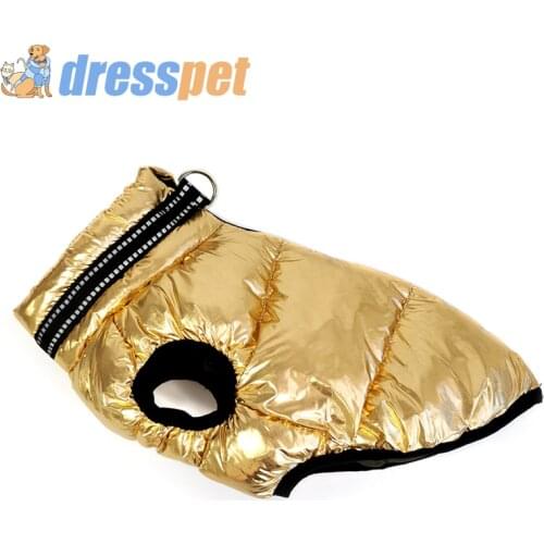 2021 Winter Dog Clothes With Reflective Collar S/4XL Shiny Waterproof Fabric Pet Coats For Small Dogs Chihuahua Puppy Clothing