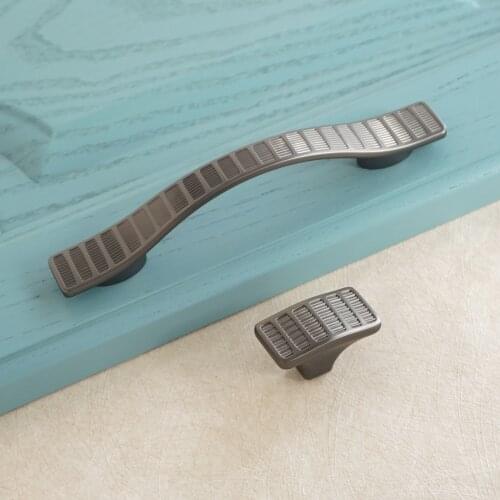3.75" Gray Zinc Alloy Cabinet Handles Kitchen Cupboard Handle Wardrobe Bookcase Door Pull Handles Drawer Knobs Hardware