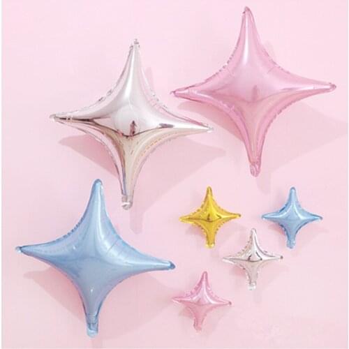 5pcs 10 inch small four-pointed star aluminum balloon birthday party decoration aluminum foil star balloon wedding decoration