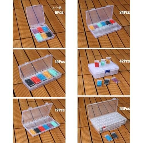 6/10/12/24 Bottles Diamond Embroidery Accessories Storage box Tool Plastic Storage Box Accessory Rhinestones Mosaic Convenience