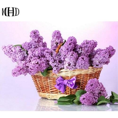 DIY Lavender Flowers Picture 3D Diamond Painting Full Square Crystal Mosaic 5D Diamond Embroidery Thread Art Decoration Flower