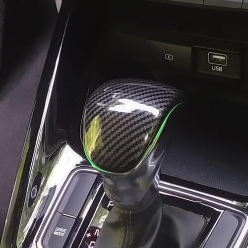 Car Gear Lever Head Trims For Kia Sorento MQ4 2021 Interior Accessories Auto ABS Carbon Fiber Shift Knob Cover