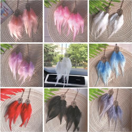 Dreamcatcher Car Pendant Wind Chimes Wall Hanging Adornment Handmade & Feather Decoration Home Decor Car Accessories for Girls