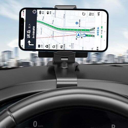 Car phone holder 360-degree rotating double spring buckle multi-function holder with hidden parking number plate