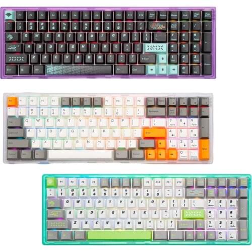 99-Key Wireless/ Mechanical Bluetooth Keyboard Dual Modes Rechargeable for Multi-Device Compact Fashion Portable