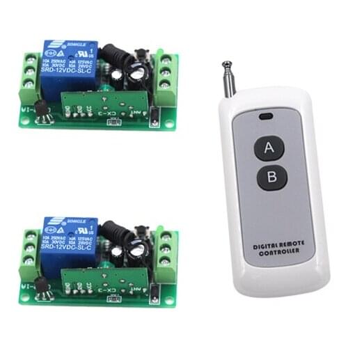 Wireless Switch System Water-proof Remote Controller 2RelayCH Receiver&Transmitter 315/433MHZ Momentary Toggle Latched