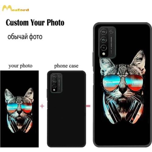 Customized DIY Phone Case For Huawei Honor 10x Lite Case For Honor 30S 30i 30 10i 20i 20E 20s 20 Pro 10 Lite Black TPU Cover