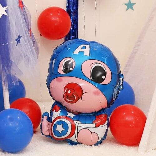 Disney Marvel Captain America Theme Boy Girl Baby Birthday Decoration Party Balloons Blue Birthday Decoration Gender Reveal Toy