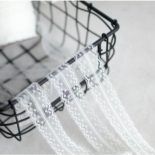 Hot Sale 10 Meters Bilateral White Lace Fabric Ribbon Smooth Lace Trim Sewing Material for Curtains Garment Accessories DIY