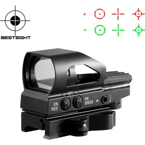 QD Weaver 20mm 1x33mm holographic telescopic sight for hunting with red and green dots and adjustable reflections in 4 reticles