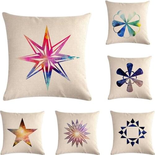 Cotton Linen Night Sky Stars Shining Gorgeous Nebula Dreamy Galaxy Fantasy Universe Cushion Cover Sofa Throw Pillow Case