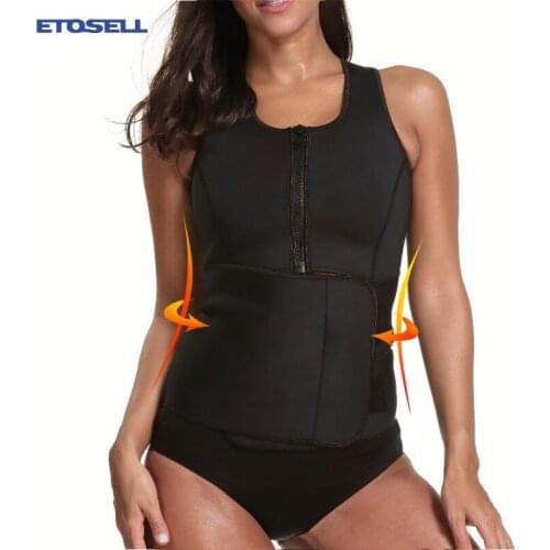 Women Top Waist Support Brace Neoprene Body Shaper Trimmer Trainer Slimming Belt Running Fitness Adjustable Corset Tanks
